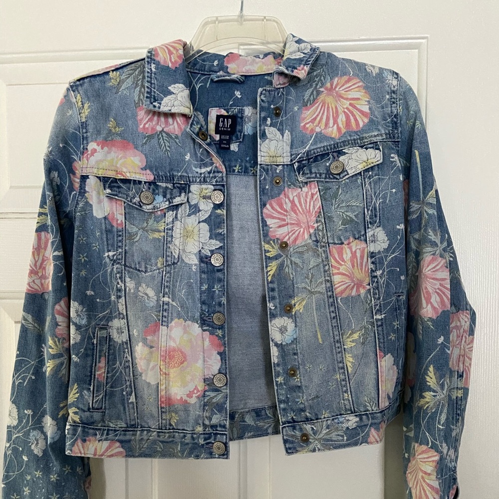 Girls GAP Floral Jean Jacket